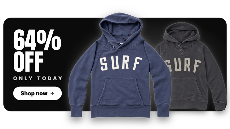 Current Surf Henley Hoodies display card