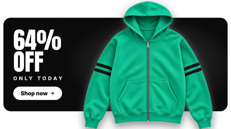 Current Green Stripe Zip Hoodie display card