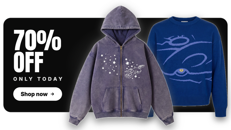 Current Glow Star Zip Hoodies & Knit display card